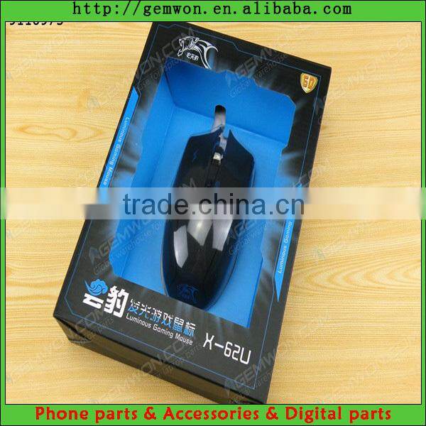 USB Optical Mouse X-62 for PC Laptop with blue light