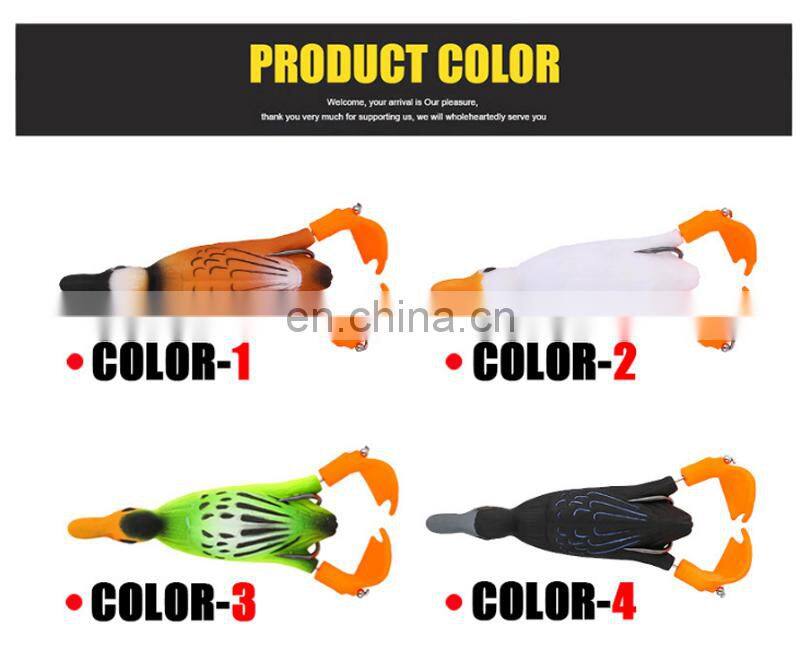 Amazon 95mm 12g Topwater Swim Soft Fishing Lure 360 Rotating Feet Plastic Duck Whopper Plopper