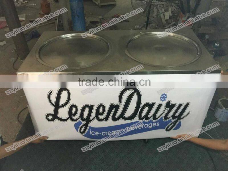 Double Pan Fried Ice Cream Machine / Ice Pan Ice Cream / Ice Cream Cold Plate