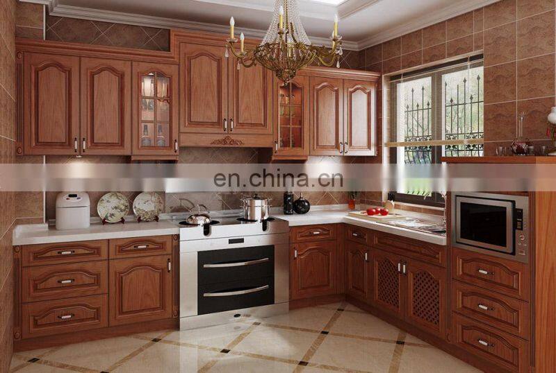 US Kitchen Cabinet Kitchen Furniture Classic Cherry Solid Wood Dining Room Sets In Prefab House