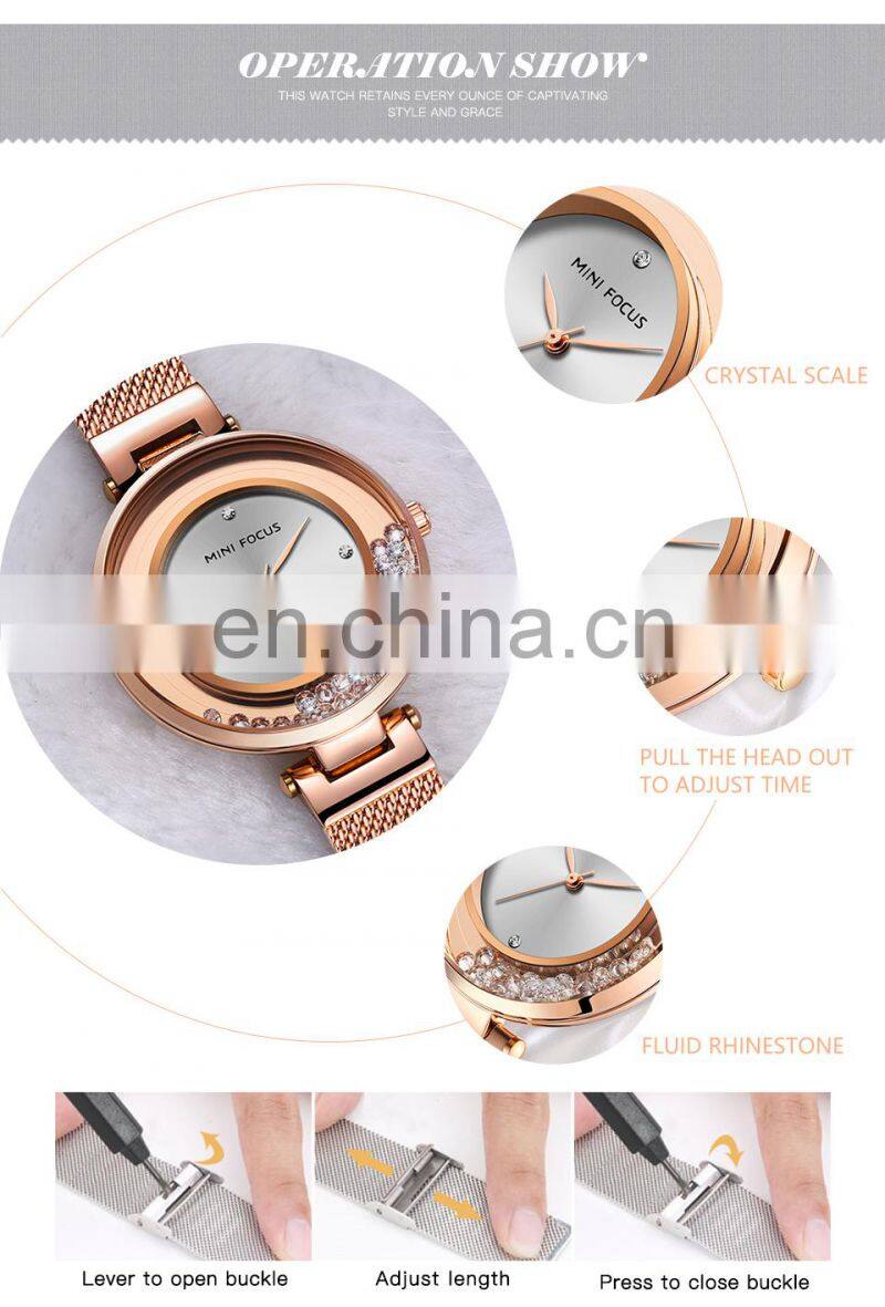 MINI FOCUS MF0031L Fashion Wristwatch Top Brand Luxury Women Watches Casual Quartz Waterproof Women Watch