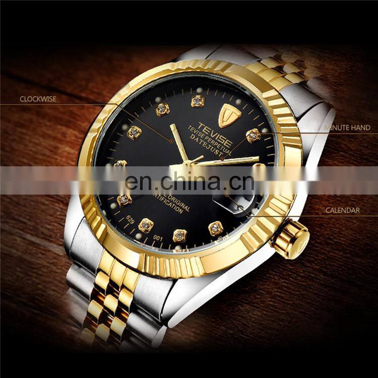 TEVISE Men Brand Watch Fashion Luxury Wristwatch Waterproof Semi-automatic Mechanical Watch Luminous Sport Casual Watches