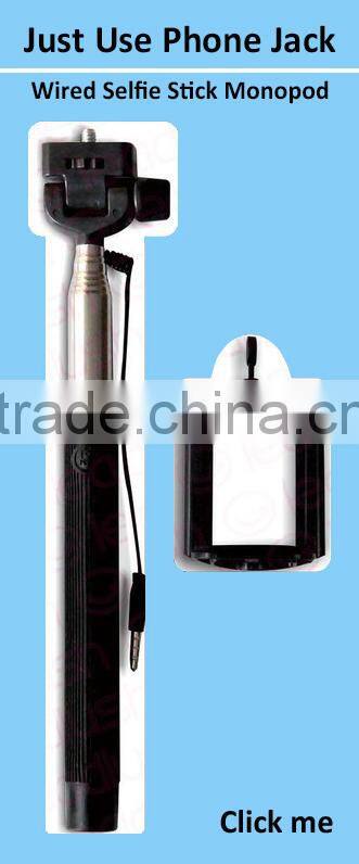 Promotional High Quality wired selfie stick monopod,waterproof monopod