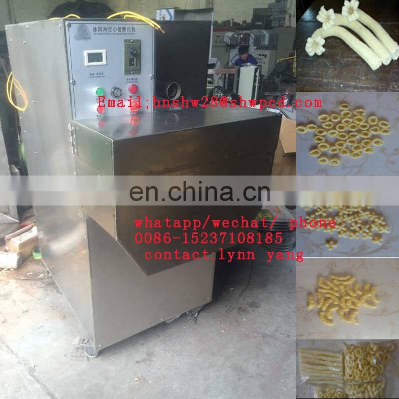 puffed corn snacks making machine hollow tube J shape corn snack extruder