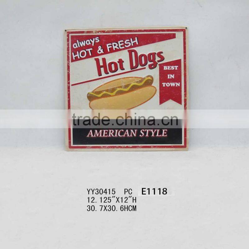 rectangle embossed tin sign, metal wall arts for home decor