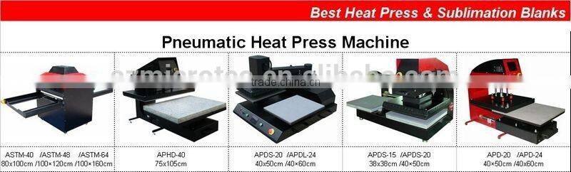pneumatic Large format 80x100cm,100x120cm, 100x160cm wholesale t shirt heat transfer machine
