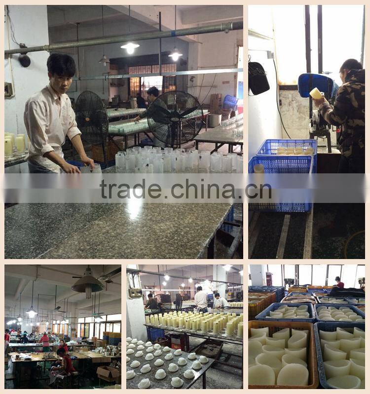 Flickering multi-colored LED wax pillar Candle