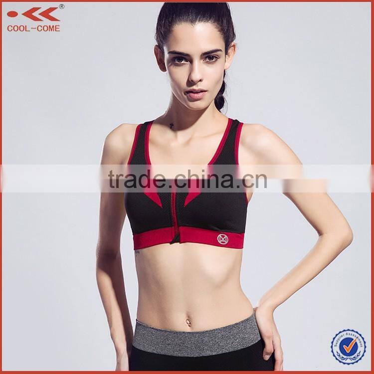 In Stock Items Front Zipper Women Gender Yoga Tanks Sport Bra Women