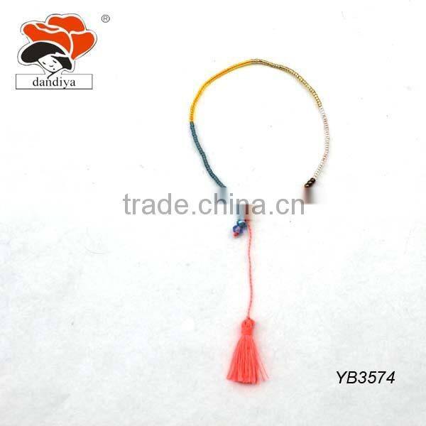 Hot Sales Women Gifts Orange Beads Heart Polyester Lines Fahion Jewelry Bracelet