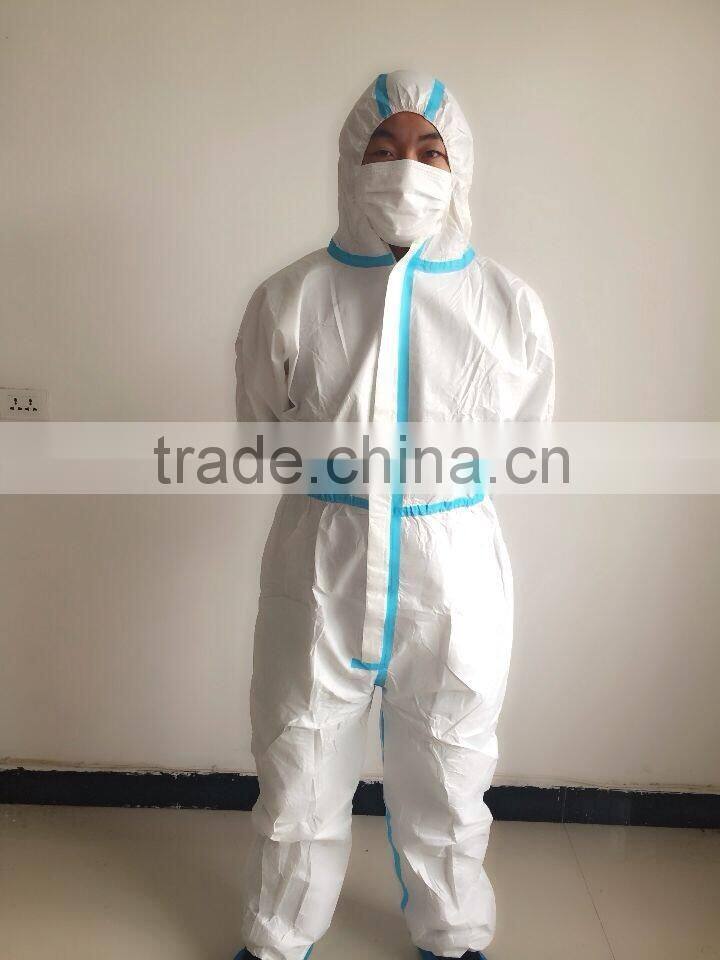 DISPOSABLE COVERALL ZIP/HOOD WHITE ELAST