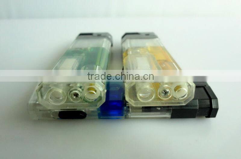 Plastic material color gas electronic cigarette lighter with led torch