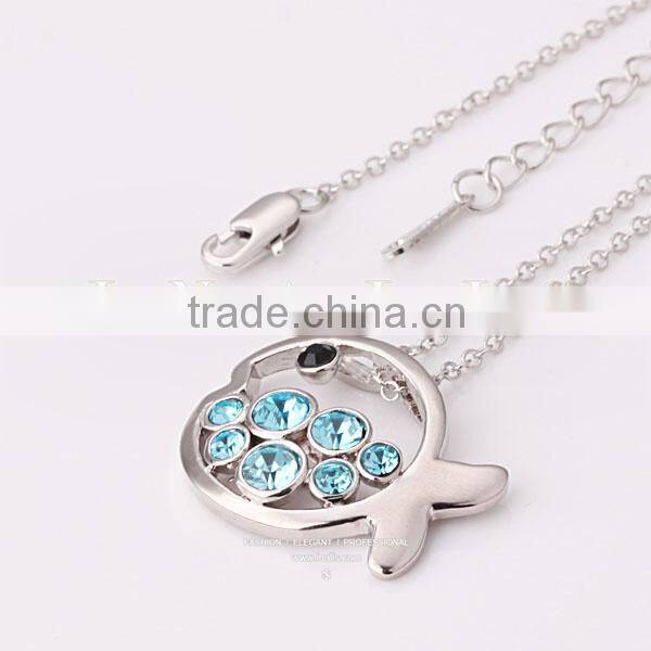 Simple style hot new product cute cartoon fish necklace LKN18KRGPN261
