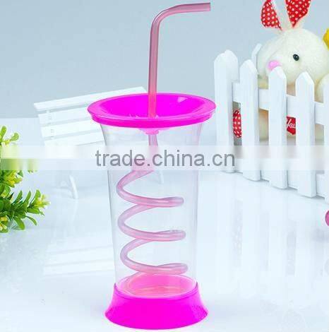 plastic cup with lid and straw