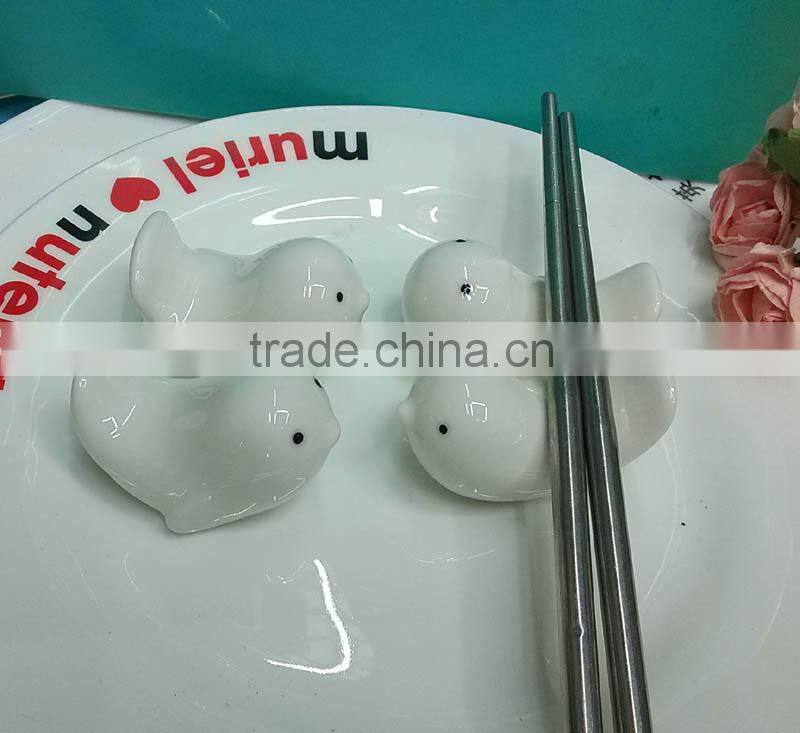 High quality Creative love birds decoration ceramics chopsticks holder chopsticks rack rest