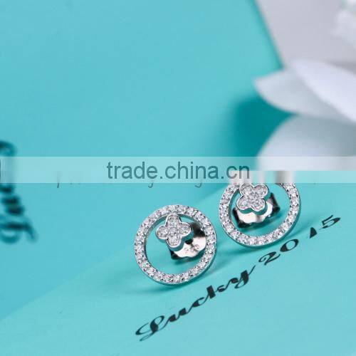 hot selling 925 sterling silver diamond stud earrings for wedding
