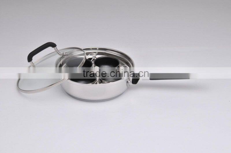 Stainless steel Egg poacher kitchen ware with 4 cups 18cm/20cm available