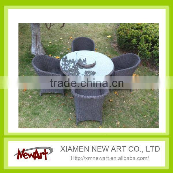 S/5 Black Stackable Rattan Outdoor Wicker Patio Furniture