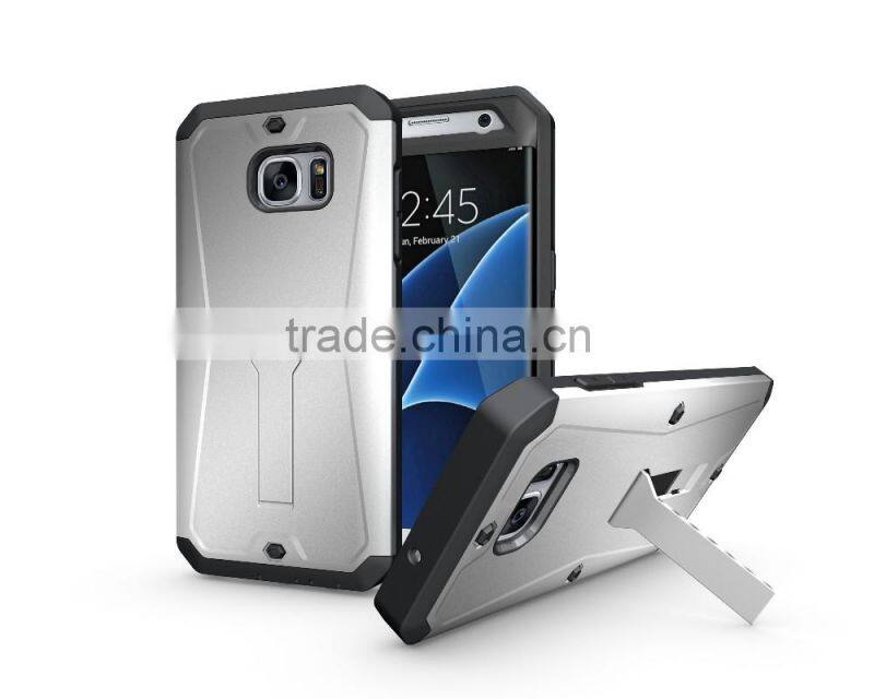PremiumTank Style case Combo PC+TPU Kickstand Mobile back cover case For samsung S7 Edge with screen protector