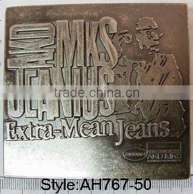 custom brand name buckles plate metal belt buckleS