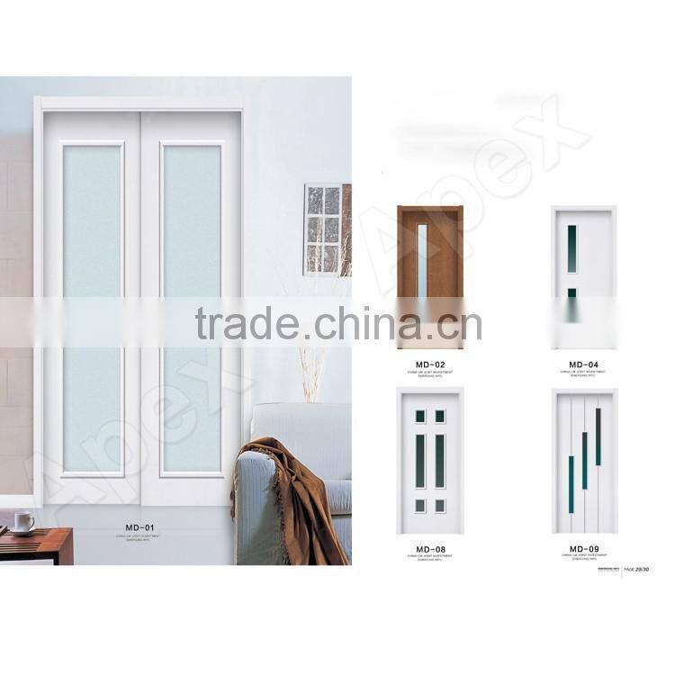 Fire Retardant Modern WPC room door bathroom door entry door wood plastic composite