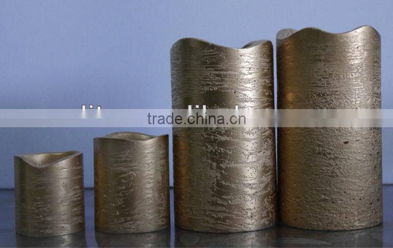 new style silver pillar candles textured finish candle light