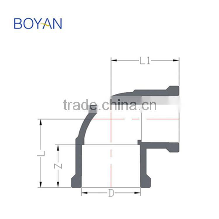 China manufacture NBR5648 pvc pipe fitting reducing elbow