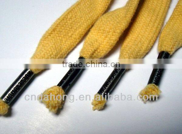 Metal tip cord debossed with custom logo