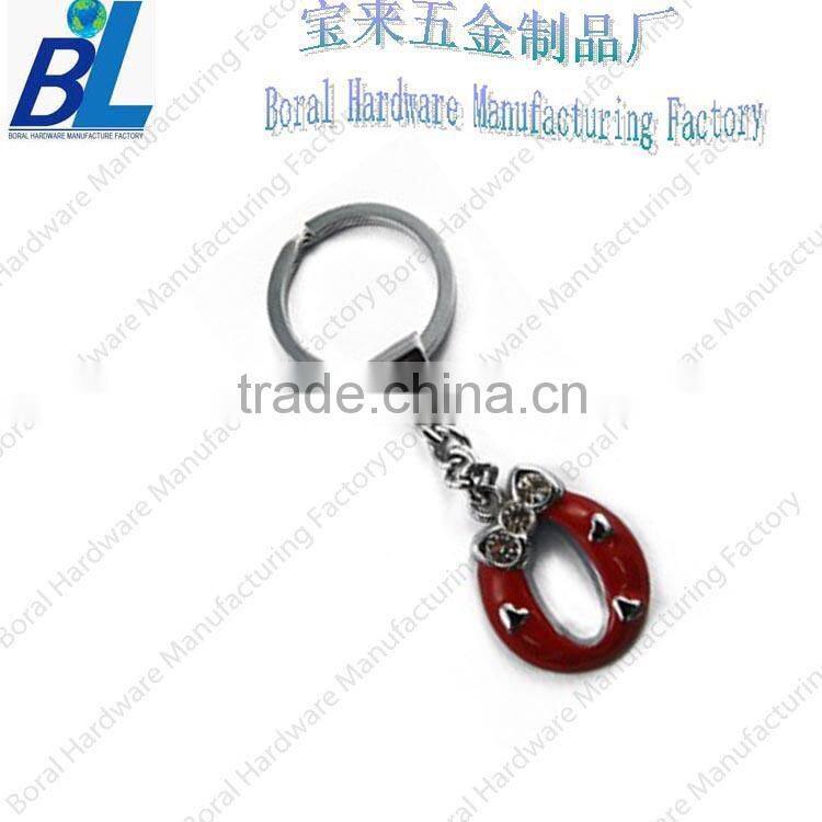 Custom O shape decoration for car keychain with enamel