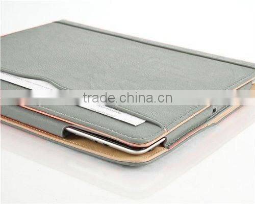 TAN LEATHER CASE FOR IPAD AIR 2,SMART LEATHER CASE FOR APPLE iPAD AIR 2 WITH SLEEP WAKE