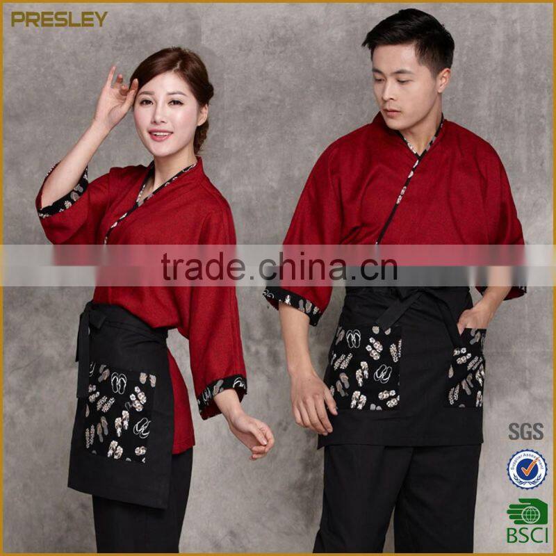 Japan style restaurant hotel waitress bar staff black uniform japanese sushi uniform