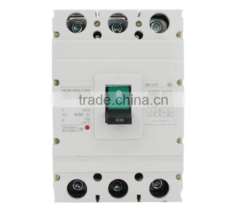 Compective price HCM1/CM1-630L/3300 630A 3Pole 4Pole MCCB moulded case circuit breaker