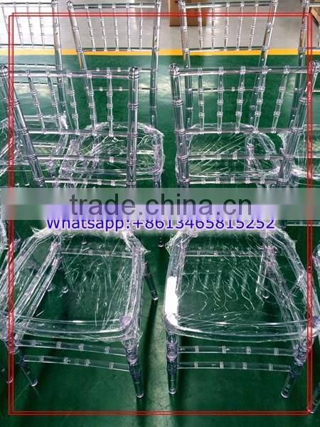 Transparent Crystal Clear Resin Plastic Event Rental Chiavari Chair