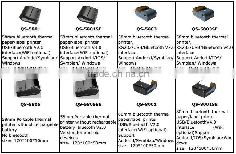 Smartphone Mobile mini bluetooth printer bluetooth mini printer mini thermal bluetooth printer
