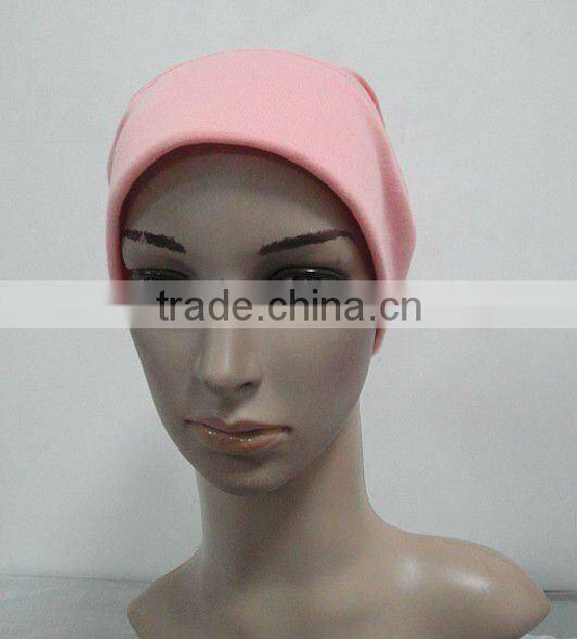 C002 plain tube underscarf with stiff on front,cotton underscarf and hats