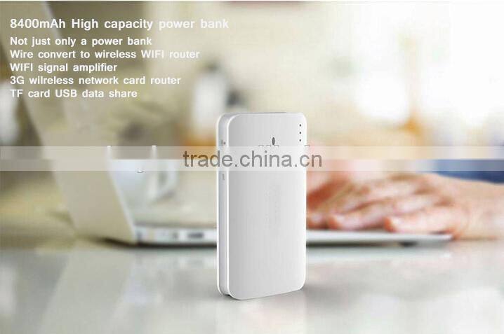 Multi-function 3g wifi router power bank with RoHs CE FCC