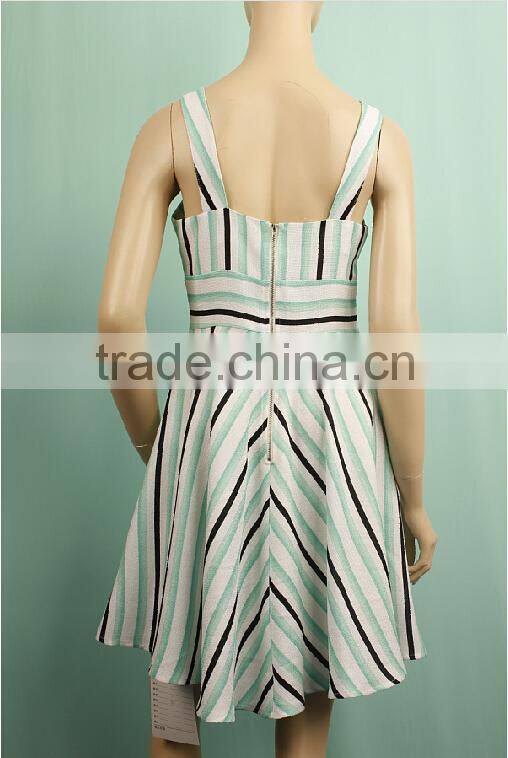 Bright color cotton&linen fabric spaghetti strap sleeveless latest dress designs for ladies WD141231519