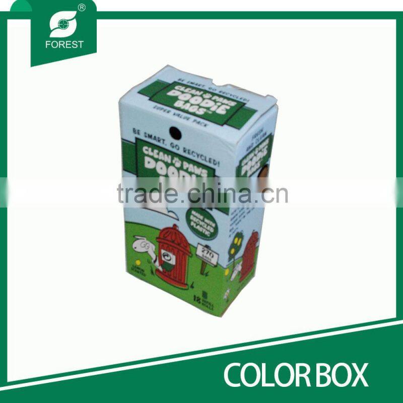 LARGE RECTANGLE SHAPE CORRUGATED COLOR BOXES FOR DOODIE BAGS PACKAGING WITH PANTONE COLORS