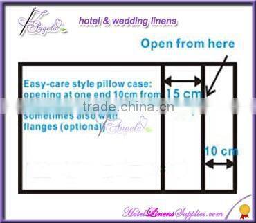 200TC white plain percale Oxford style pillow shams, cheap hotel pillow shams with flanges/borders for hotels