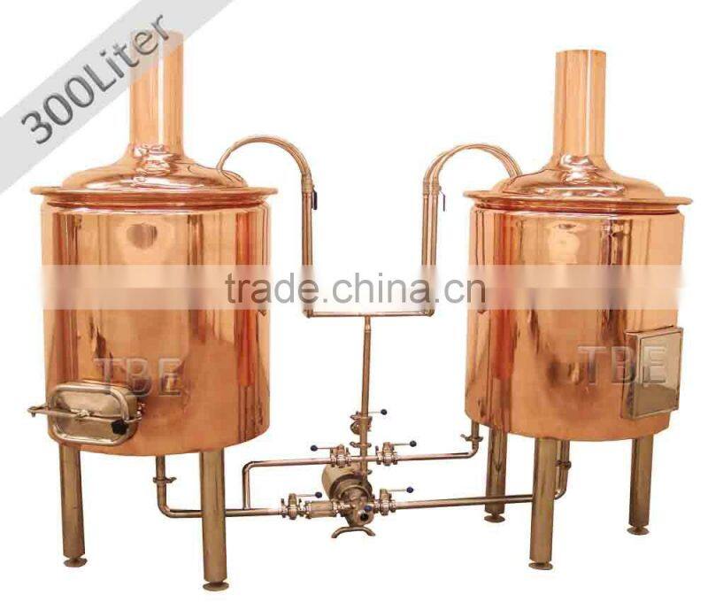 copper beer brewing equipment 100L, 200L, 300L, 400L, 500L, 800L, 1000L per batch