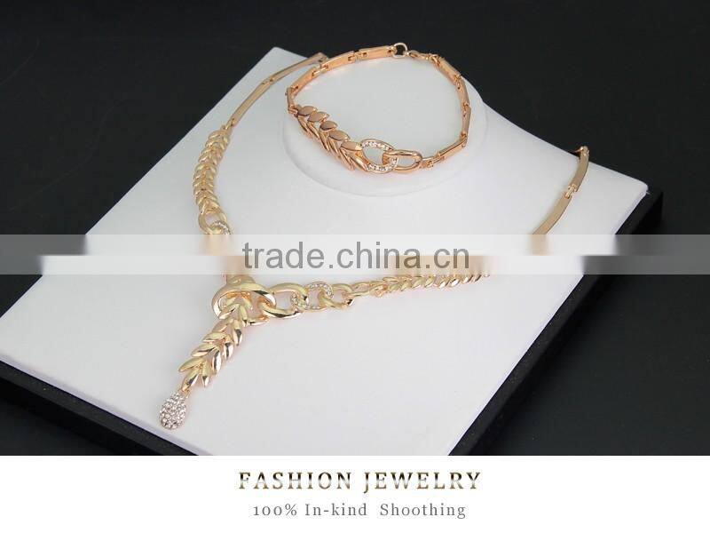 Wholesale Latest Design Fashion Necklaces Women Luxury Statement Diamond Jewelry Set SKJT0598