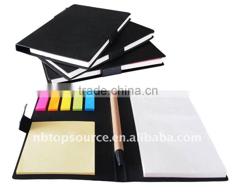 Recycled Notebook With Sticky Notes And Pen