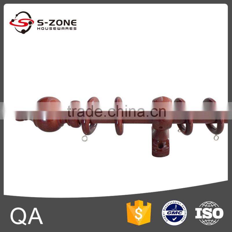 Hot sale bay window wooden curtain pole