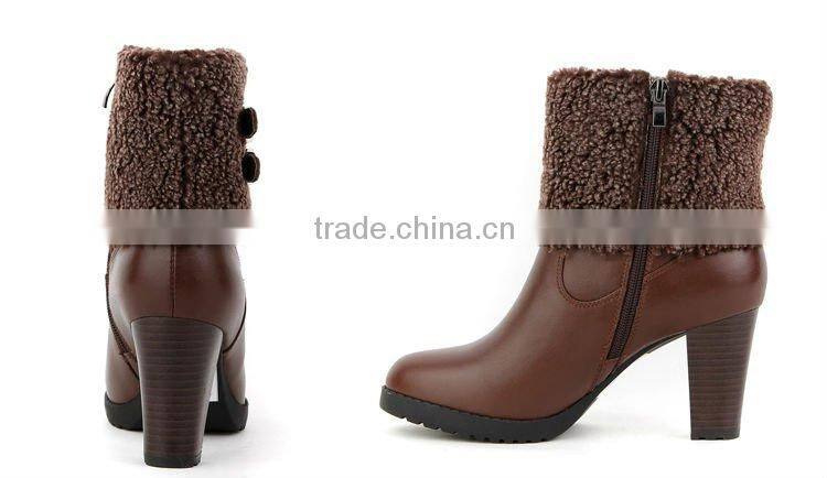Rubber sole genuine leather boot