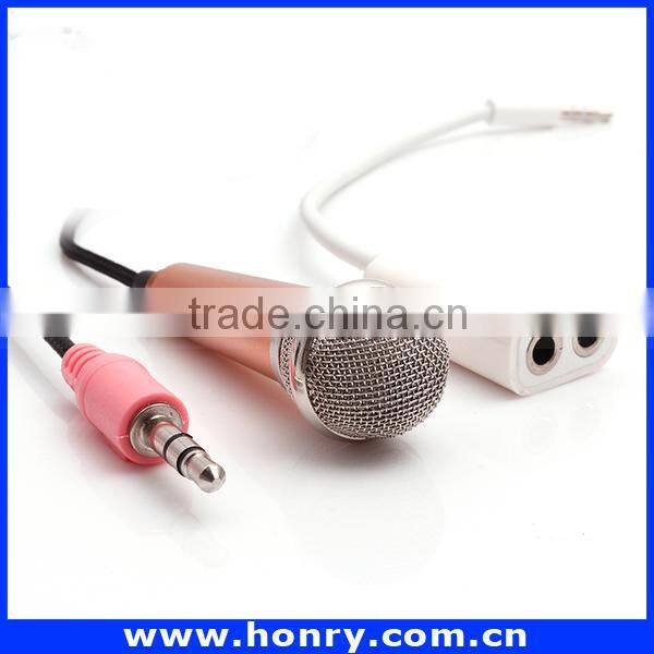wholesale MINI 3.5mm Plug Mobile Phone Microphone For Iphone singing as KTV for Party