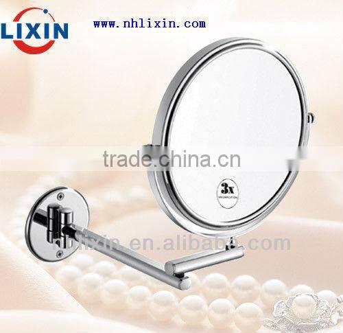 swing metal arm plug-in lighted vanity mirror 8" cosmetic mirror