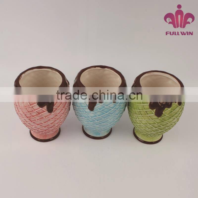 Cheap prcie colorful ceramic ice cream cup