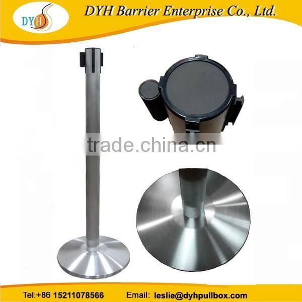 SS heavy duty cast iron base line barrier post queue pole for airport