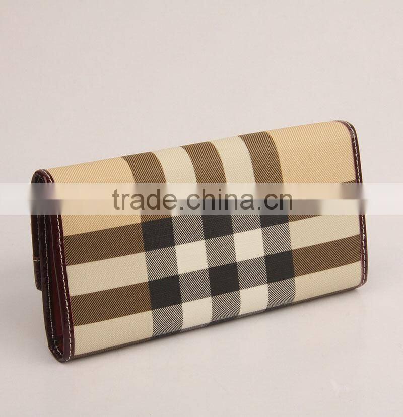 Newest fashion wallet stripe pattern leather wallet business women wallet