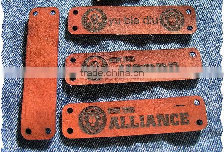 embossed jeans leather label with logo you want