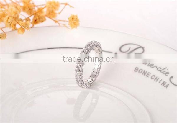 Fashion silver full of crystal wedding ring